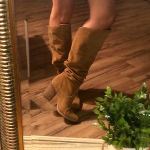 Aldo Tan Suede Slouch Boots